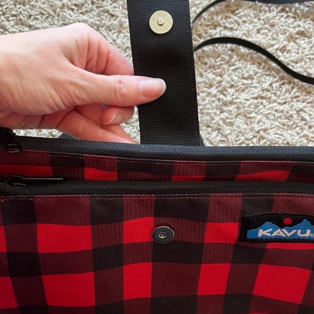 Kava crossbody purse blak and red checkered NWOT